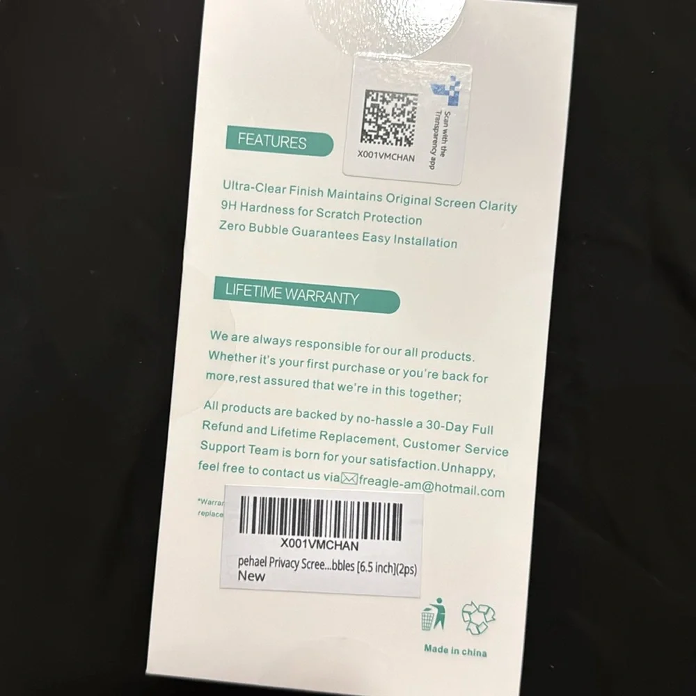 PEHAEL | NWT 2 Pack Privacy Screen Protector for iPhone 6.5” | Tempered Glass